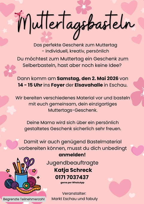 Plakat fürs Muttertagsbasteln 2026