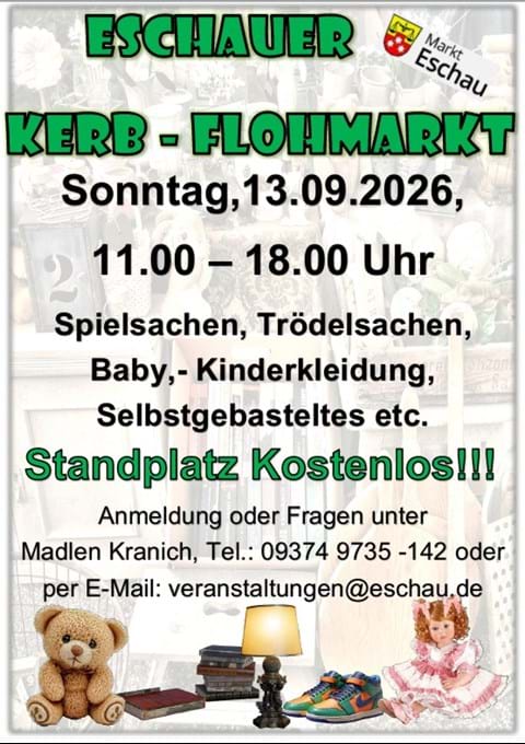 Plakat für den Flohmarkt am Kerbmarkt am 13.09.2026