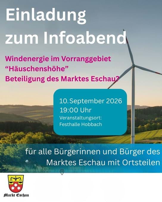 Einladung zum Infoabend in Hobbach zur Windenergie
