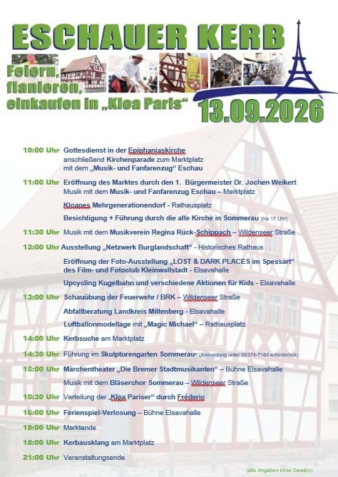 Plakat für den Kerbmarkt am 13.09.2026