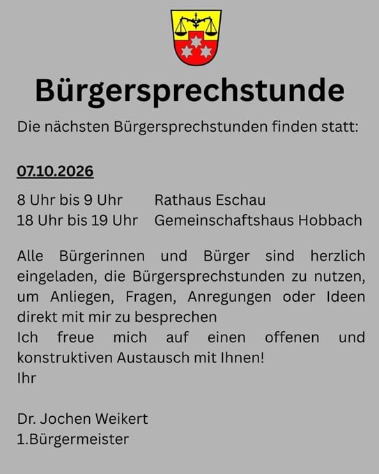 Termine Bürgersprechstunde Bürgermeister