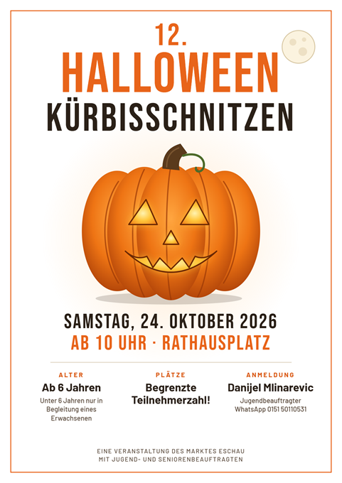 Plakat 12. Halloween Kürbisschnitzen