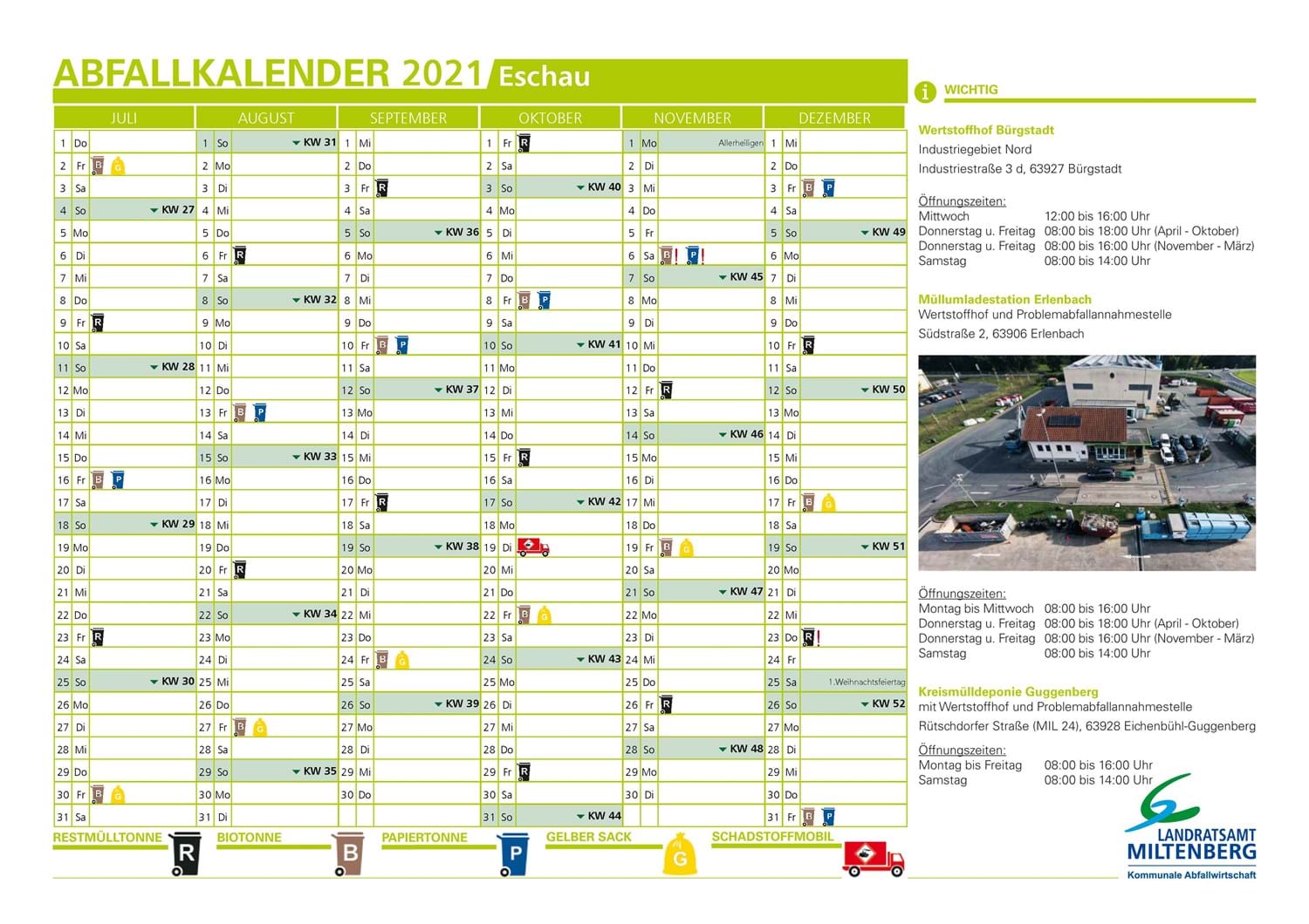 Müllabfuhrkalender | Markt Eschau