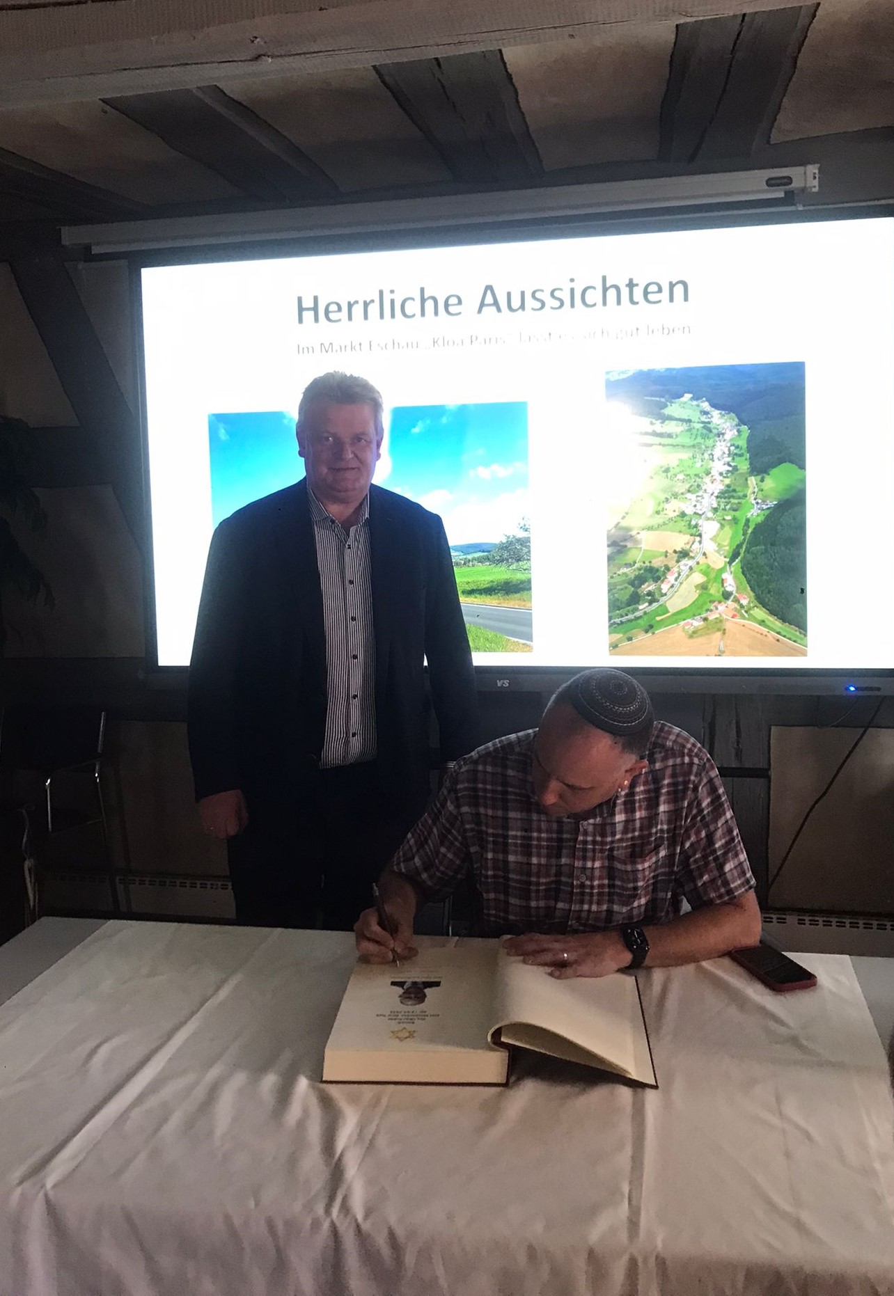 Eintrag Goldenes Buch Besuch Ober - Rabbi