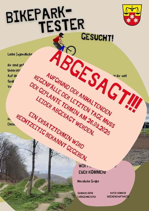 Termin Bikepark-Tester abgesagt